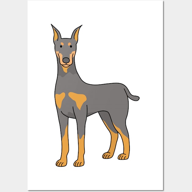 Dobermann Wall Art by kawaii_shop